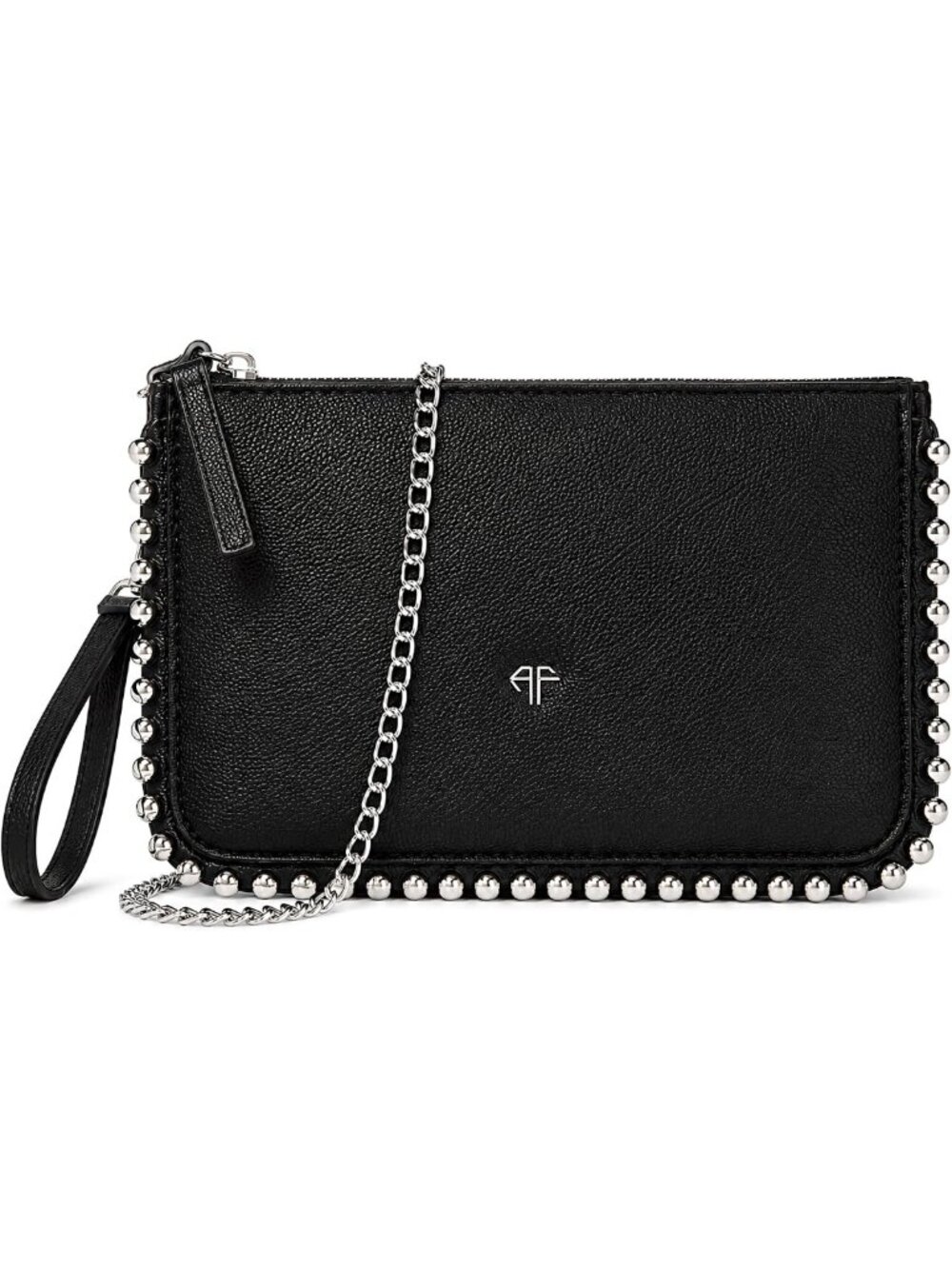 Stylish Studded Wristlet Purse with Chain Strap | Small Crossbody Clutch Bag